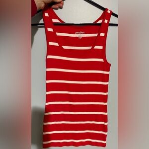 Red and white striped tank top old navy